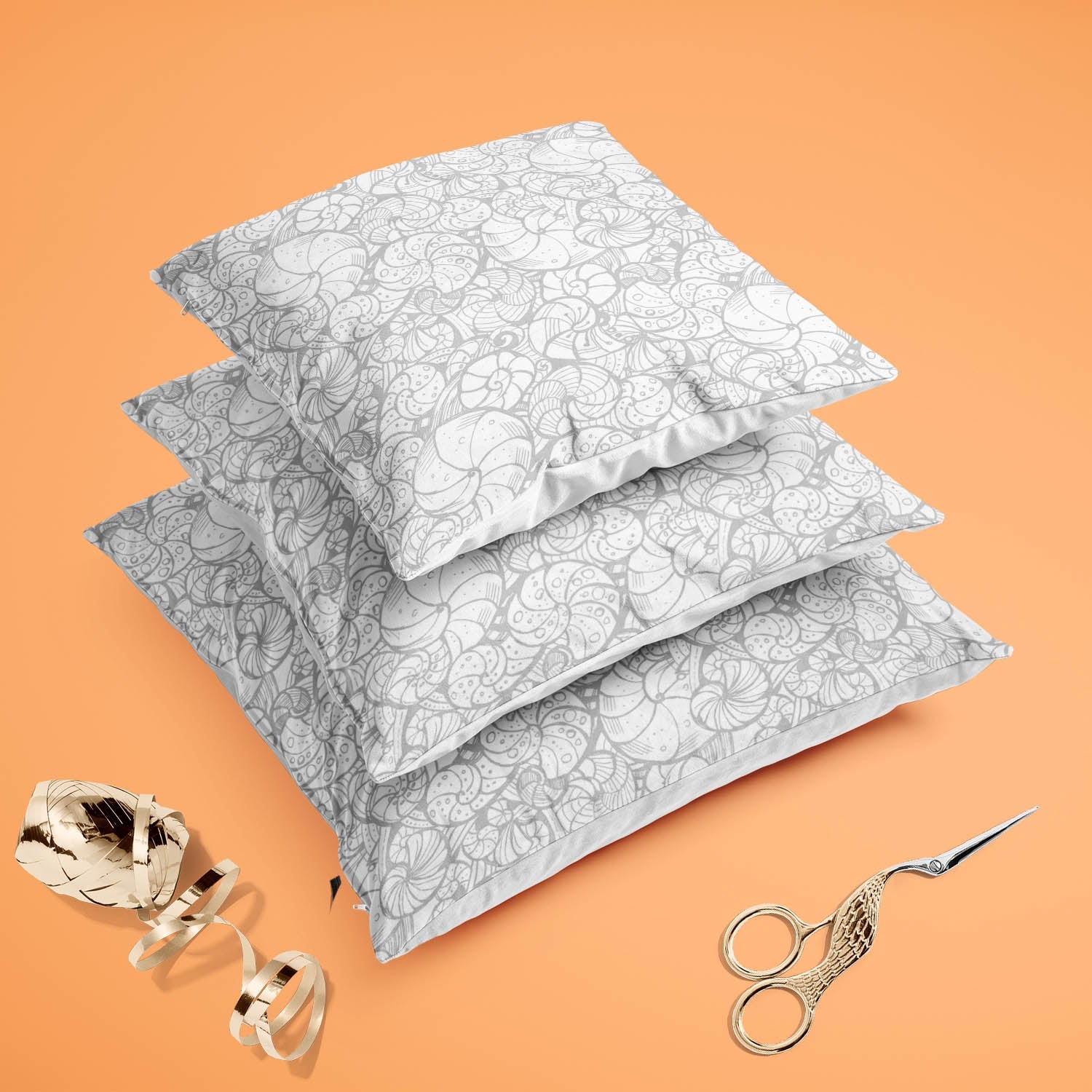Seashells Cushion Cover Throw Pillow