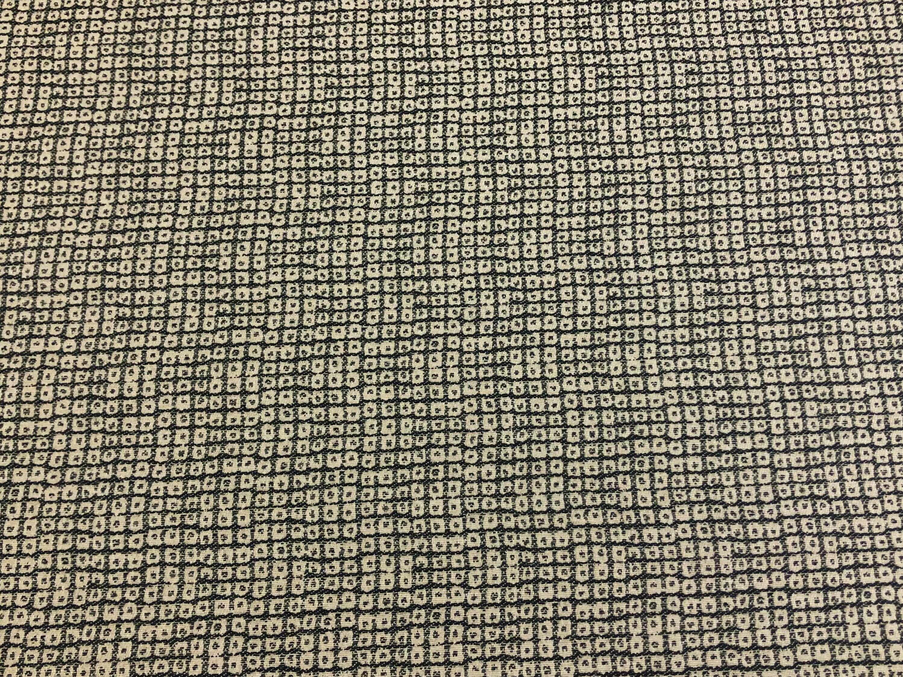 Designer Water & Stain Resistant Solution Dyed Acrylic Black Beige Geometric Abstract Upholstery Drapery Fabric