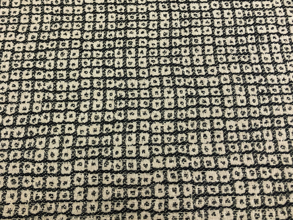 Designer Water & Stain Resistant Solution Dyed Acrylic Black Beige Geometric Abstract Upholstery Drapery Fabric
