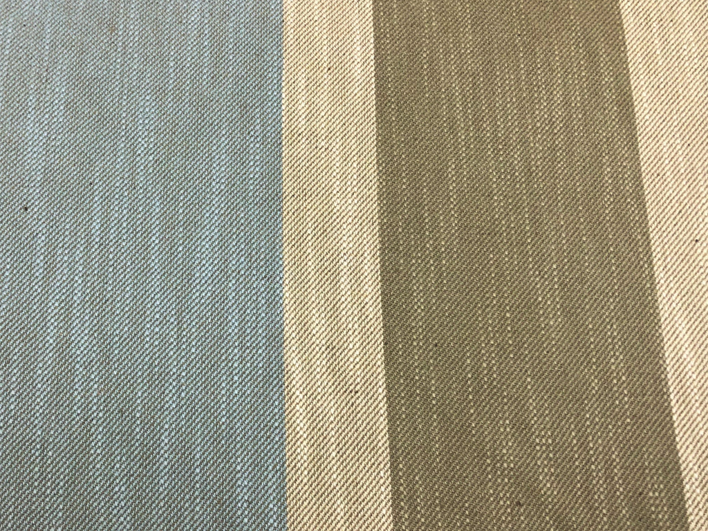 Castel de Maison Rita Cotton Linen Beige Brown Blue Nautical Stripe Upholstery Drapery Fabric
