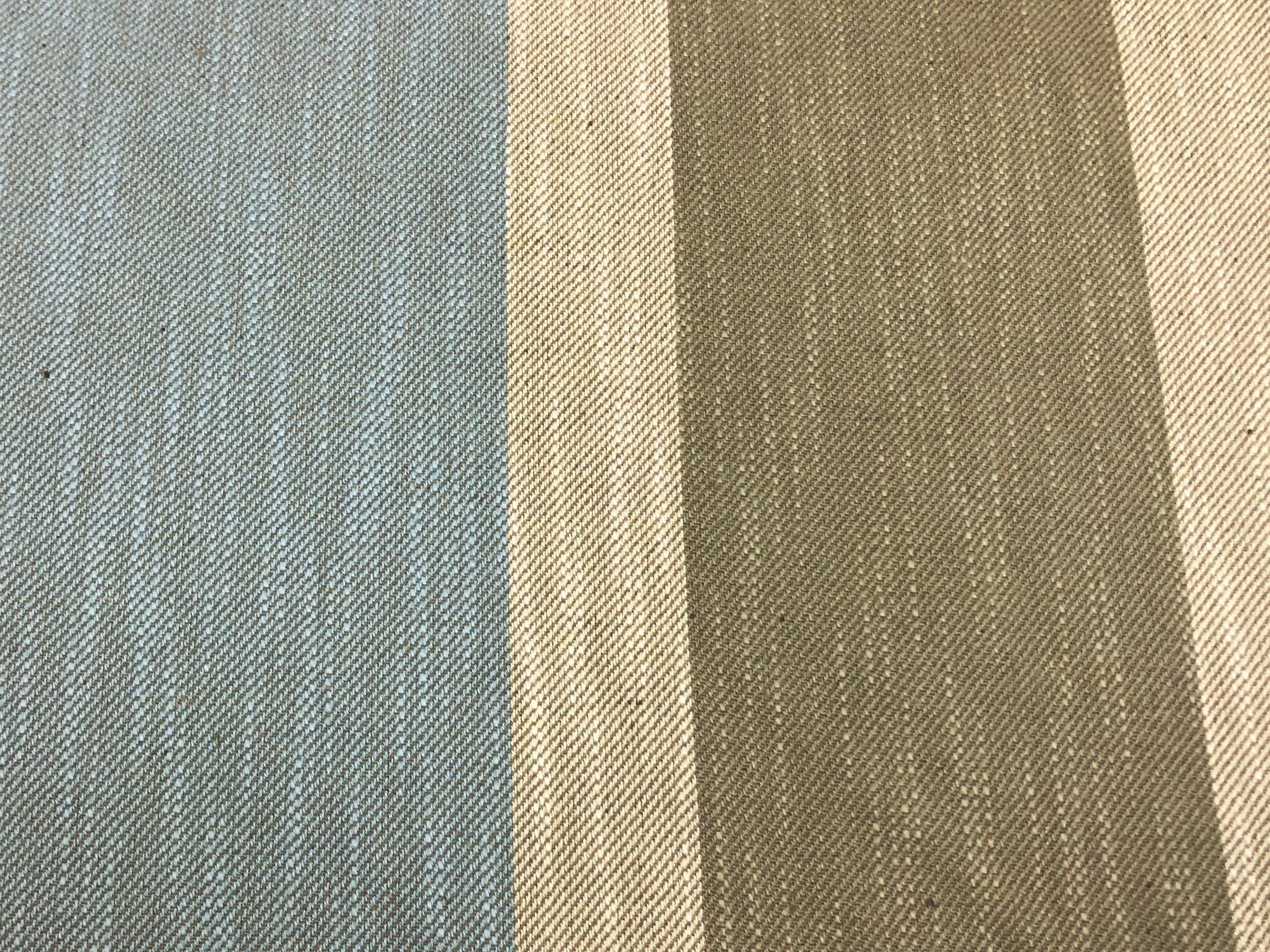 Castel de Maison Rita Cotton Linen Beige Brown Blue Nautical Stripe Upholstery Drapery Fabric
