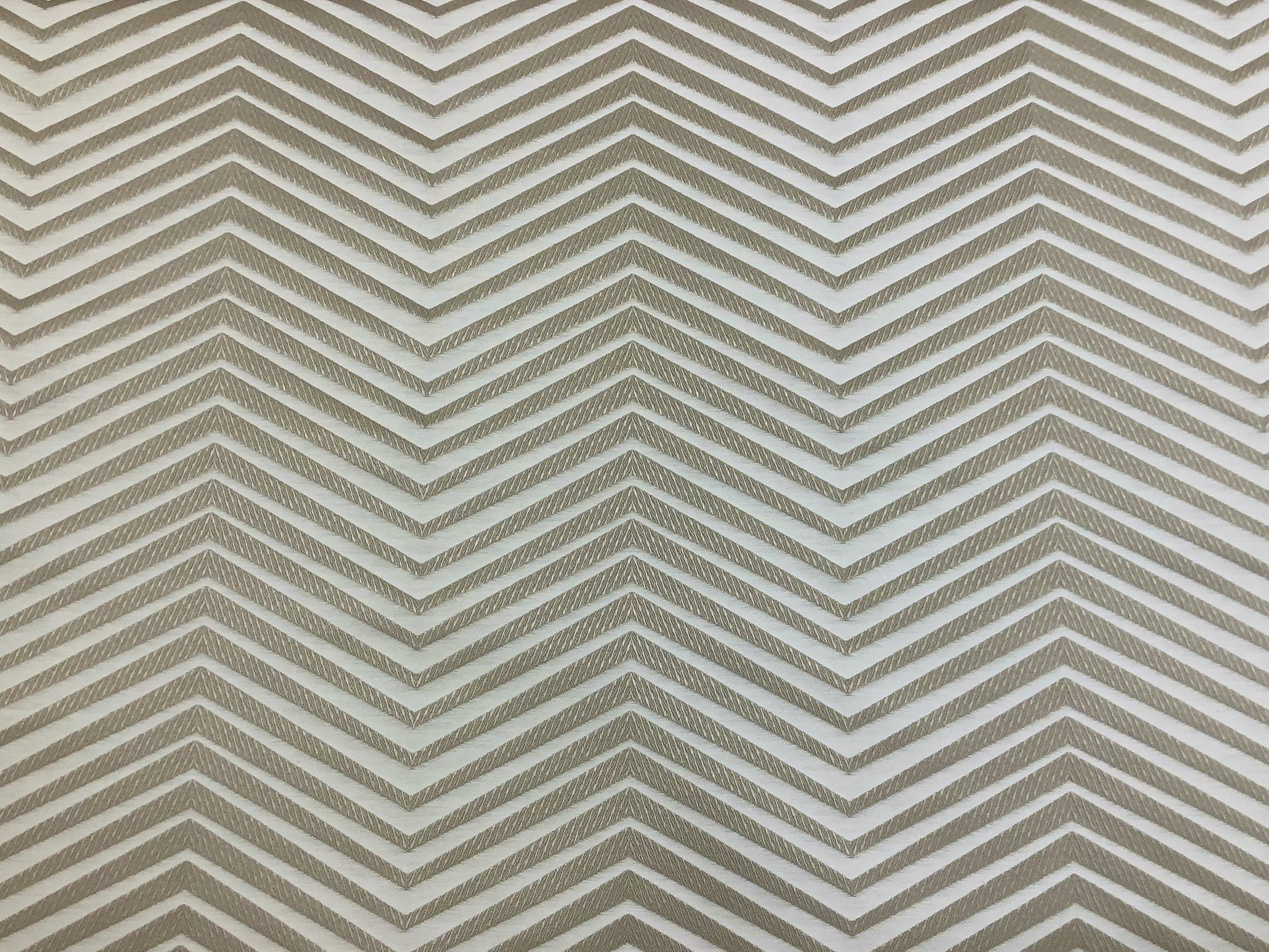 Romo Black Edition Xanadu Clay 7591/05 Beige Cream Silk Cotton Chevron Upholstery Drapery Fabric