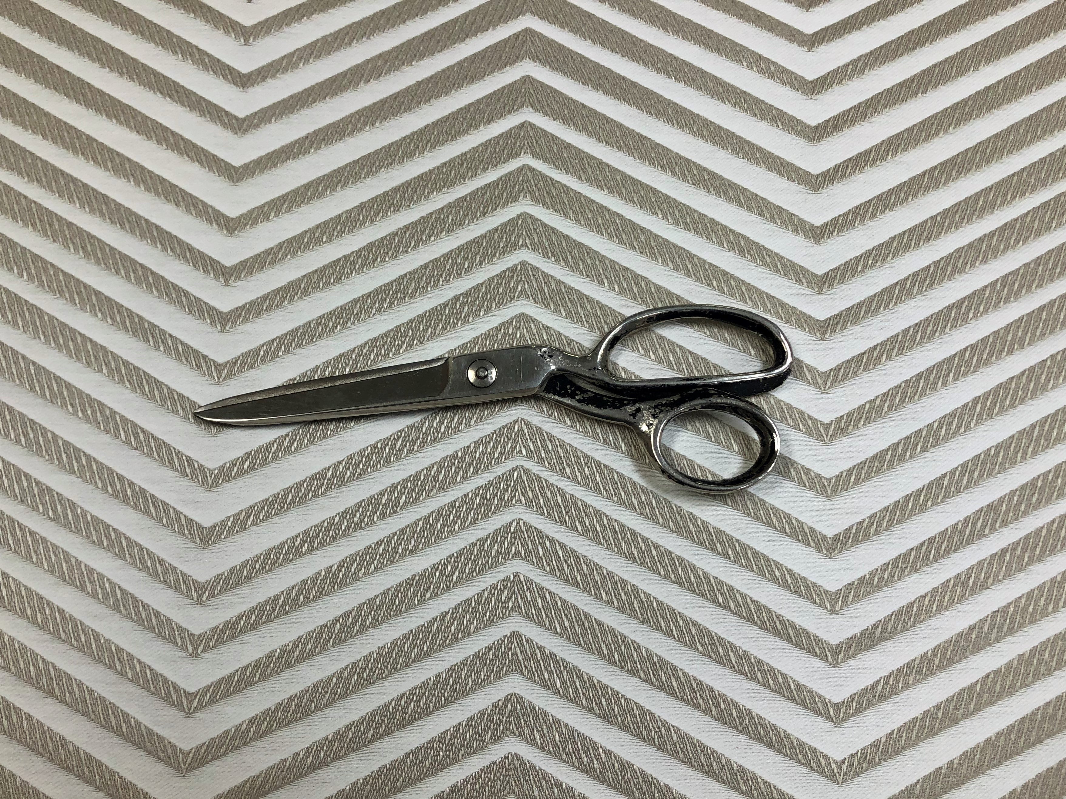 Romo Black Edition Xanadu Clay 7591/05 Beige Cream Silk Cotton Chevron Upholstery Drapery Fabric