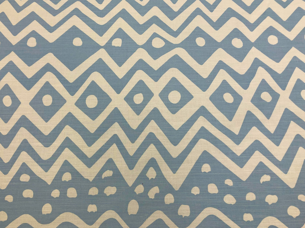 Quadrille China Seas Deauville Aqua Blue White Linen Cotton Upholstery Drapery Fabric