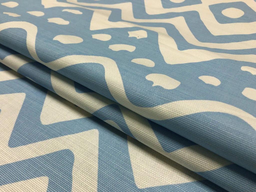 Quadrille China Seas Deauville Aqua Blue White Linen Cotton Upholstery Drapery Fabric
