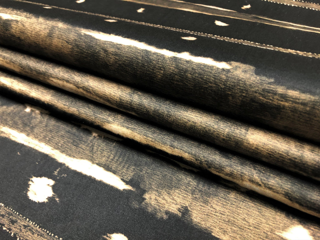 ALLURE BERKANE-COCOA STRIPE TRIBAL PRINT ON COTTON SATIN Abstract DECORATIVE, DRAPERY & UPHOLSTERY Fabric