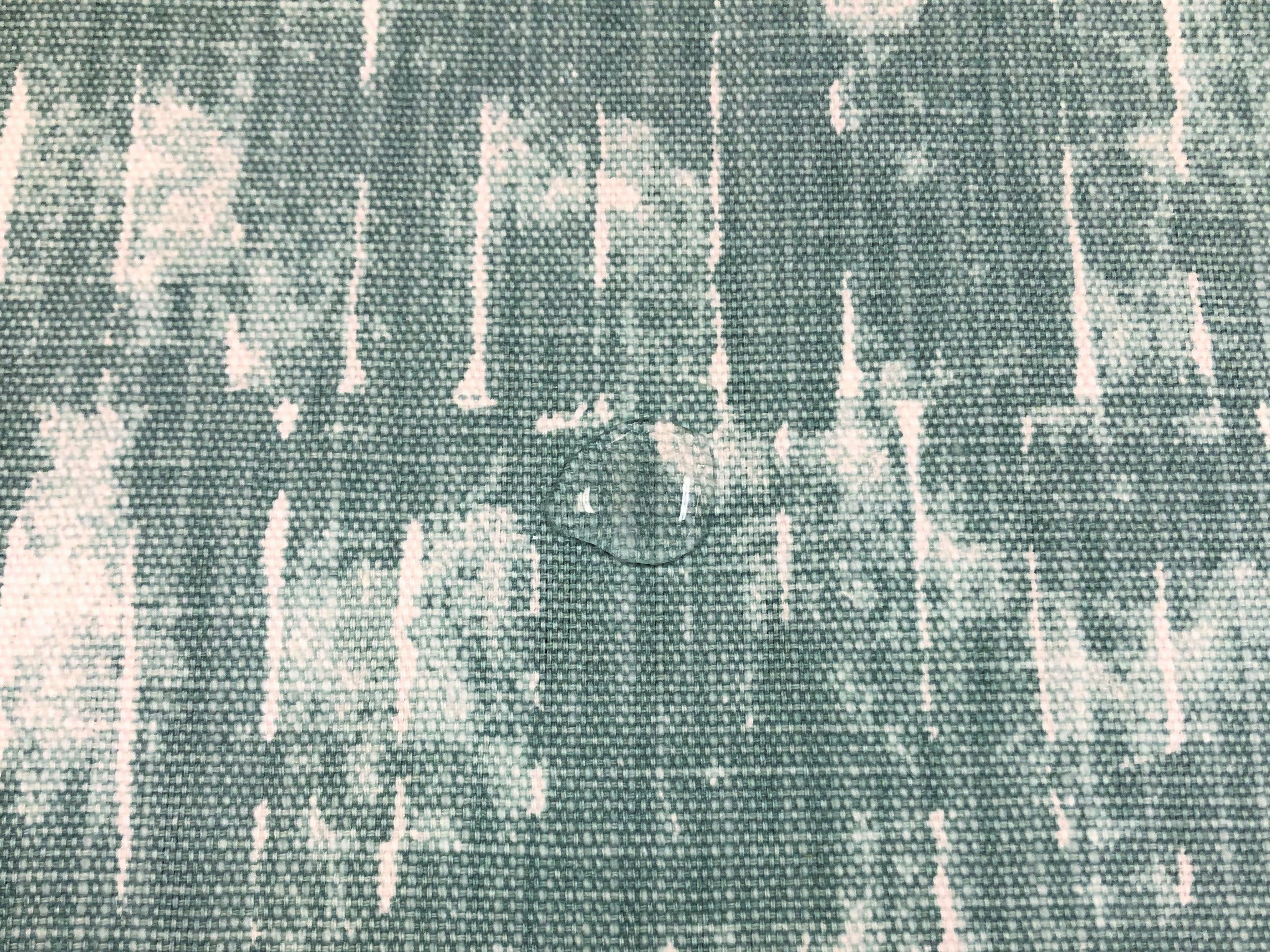 Designer Water & Stain Resistant Linen Cotton Seafoam Green White Abstract Upholstery Drapery Fabric