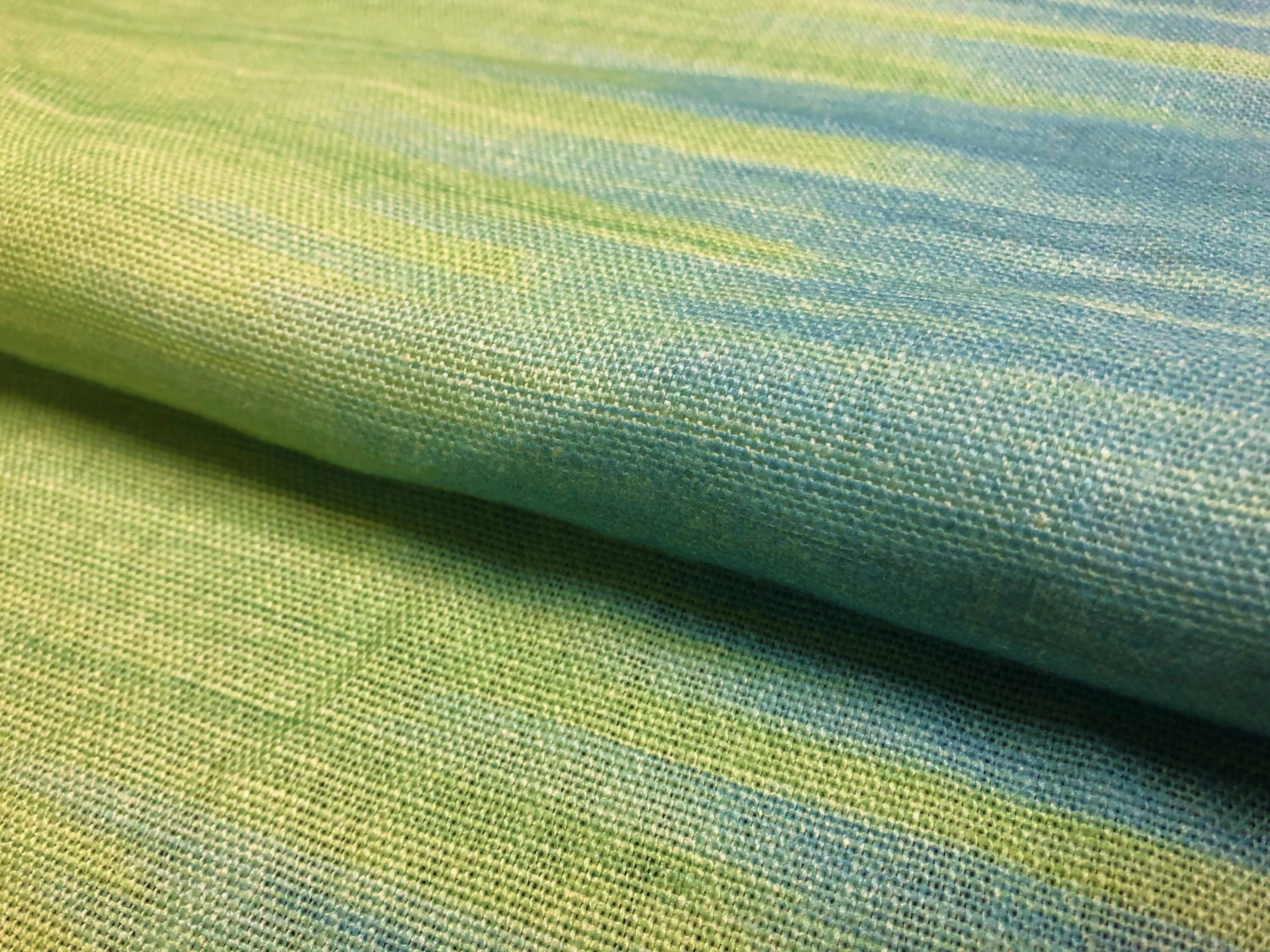 Carleton V Blue Green Ankara Linen Upholstery Drapery Fabric