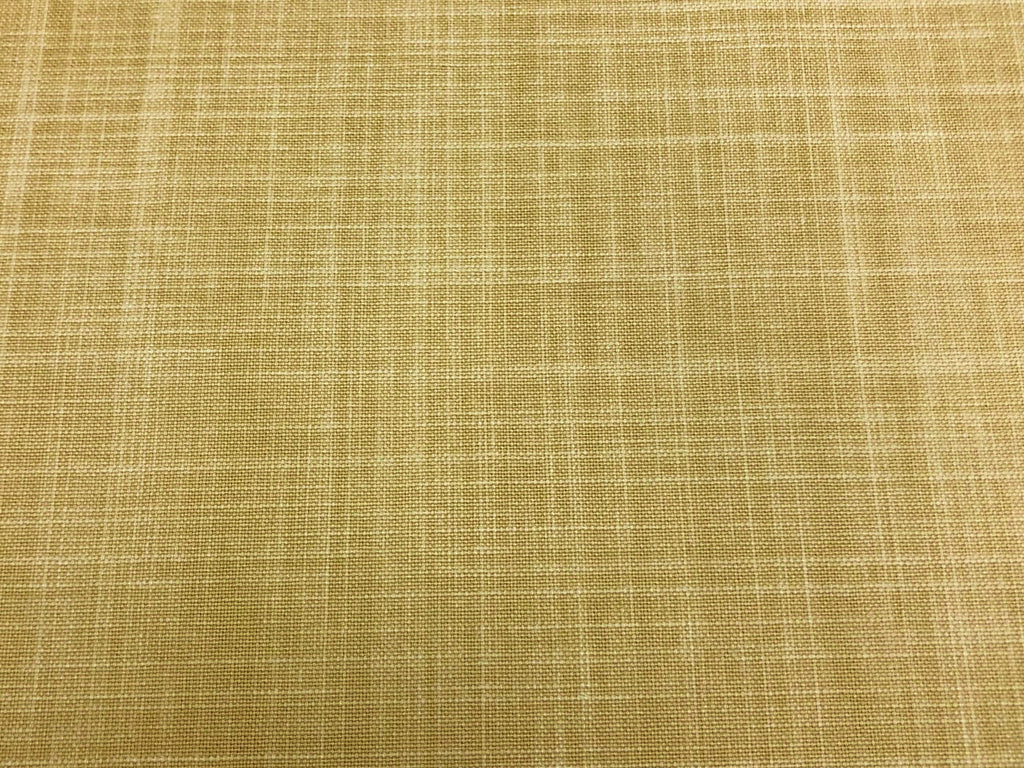 Designer Softened Cotton Linen Honey Mustard Textured MCM Mid Century Modern Upholstery Drapery Fabric