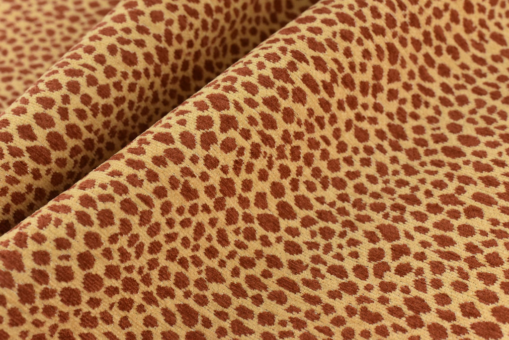 Vintage Leopard Animal Skin Textured Chenille Jacquard Upholstery Fabric For Chair Cushion|Small Leopard Woven Fabric For Farmhouse Decor