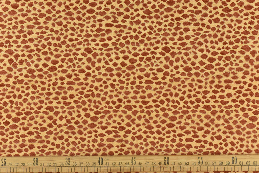 Vintage Leopard Animal Skin Textured Chenille Jacquard Upholstery Fabric For Chair Cushion|Small Leopard Woven Fabric For Farmhouse Decor