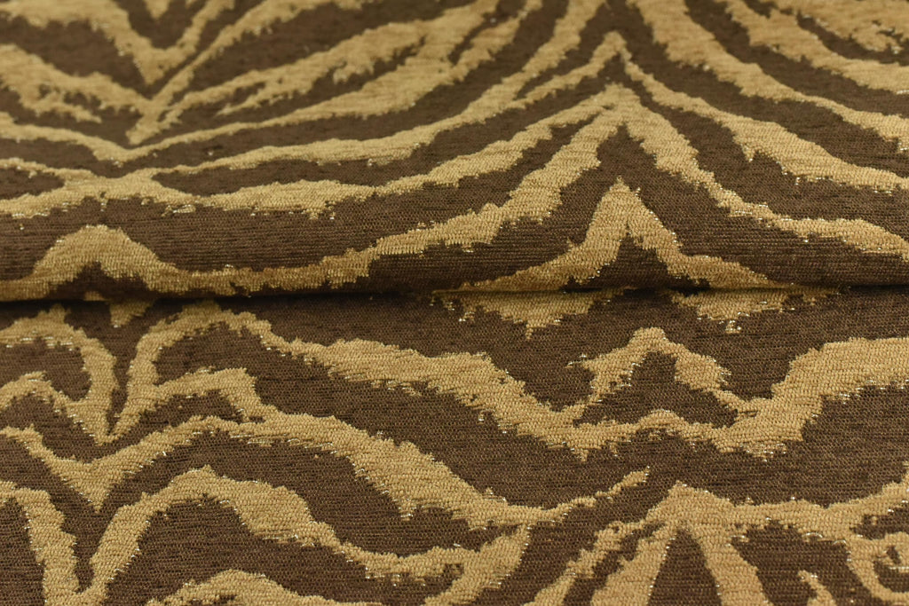 Vintage Tiger Animal Skin Textured Chenille Jacquard Upholstery Fabric For Chair Cushion|Brown Chenille Wild Animal Fabric